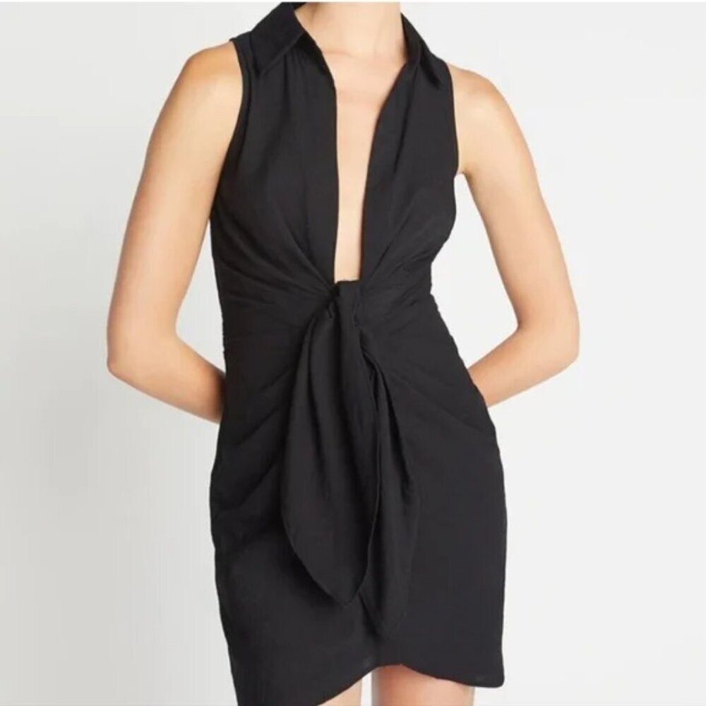 Choosy St. Crosby Black Sleeveless Plunging Neckline Shirt Dress Size 0